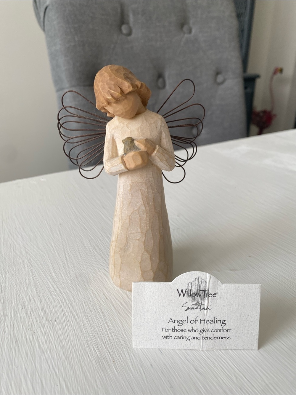 Willow Tree "Angel of Healing" Figurine - Holding a Bird